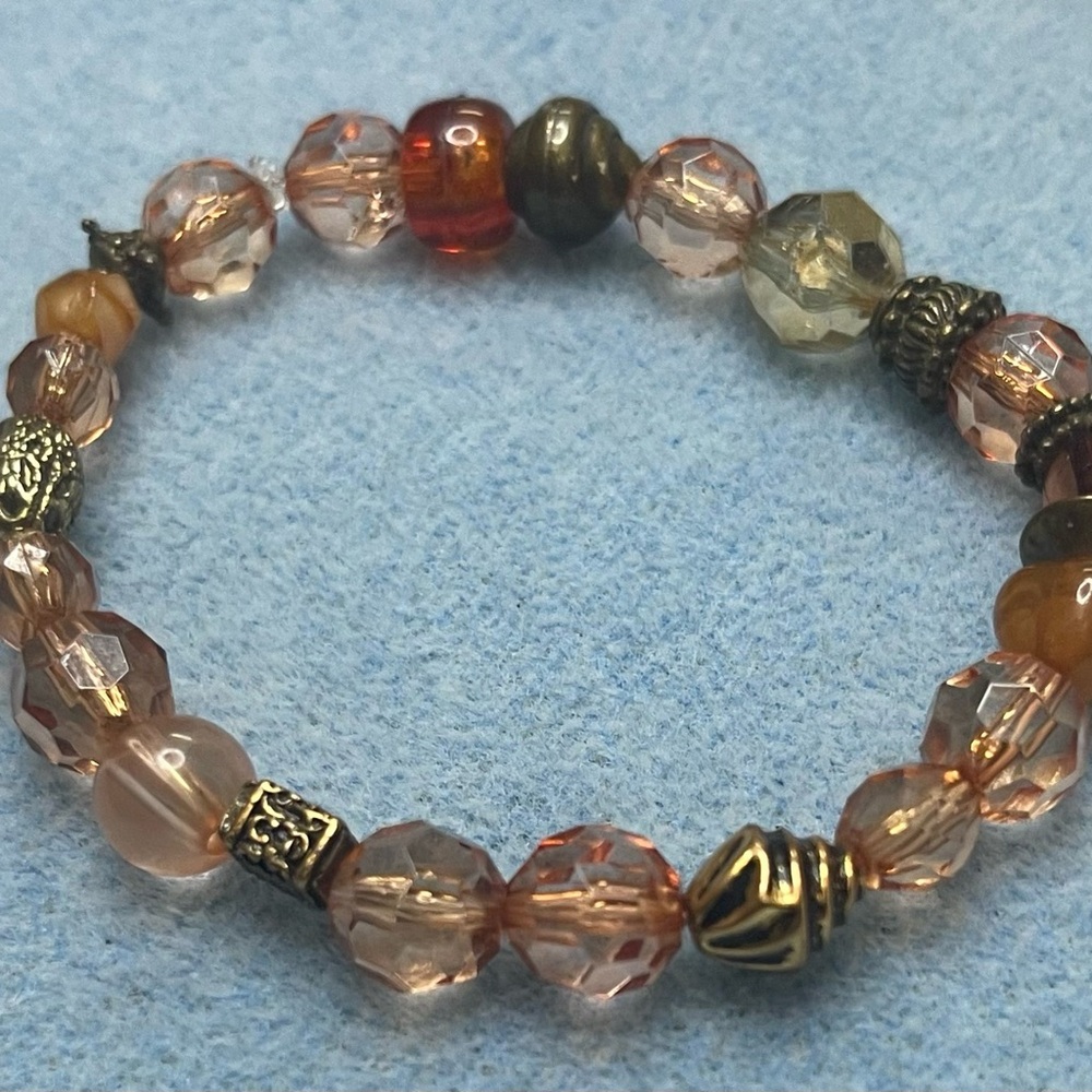 Beaded Bracelet - Gold and Brown Jewelry